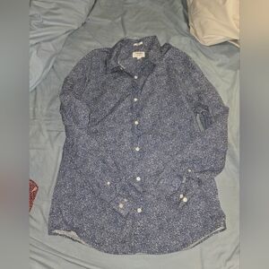 Julian & Mark Men's Blue Small Floral Button-Up Shirt